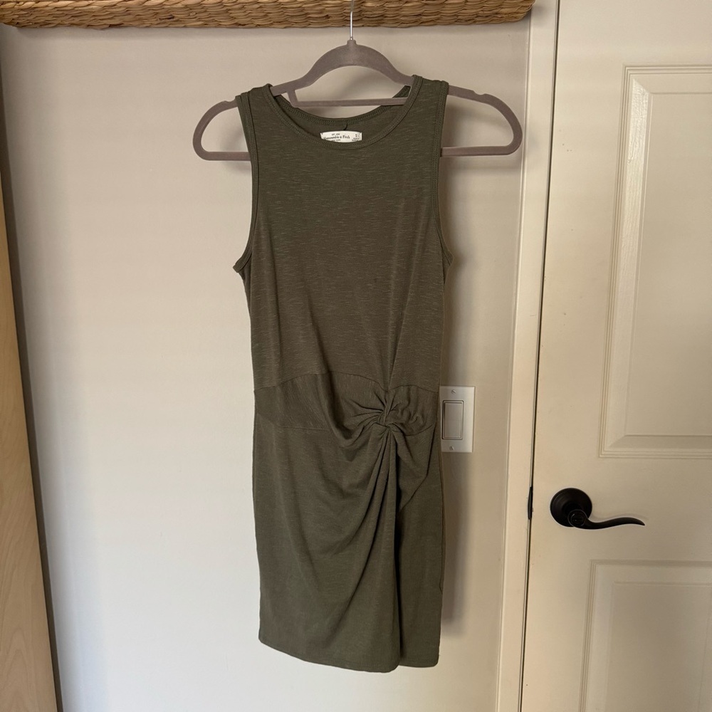 Abercrombie & Fitch Green Twist-Front Mini Dress